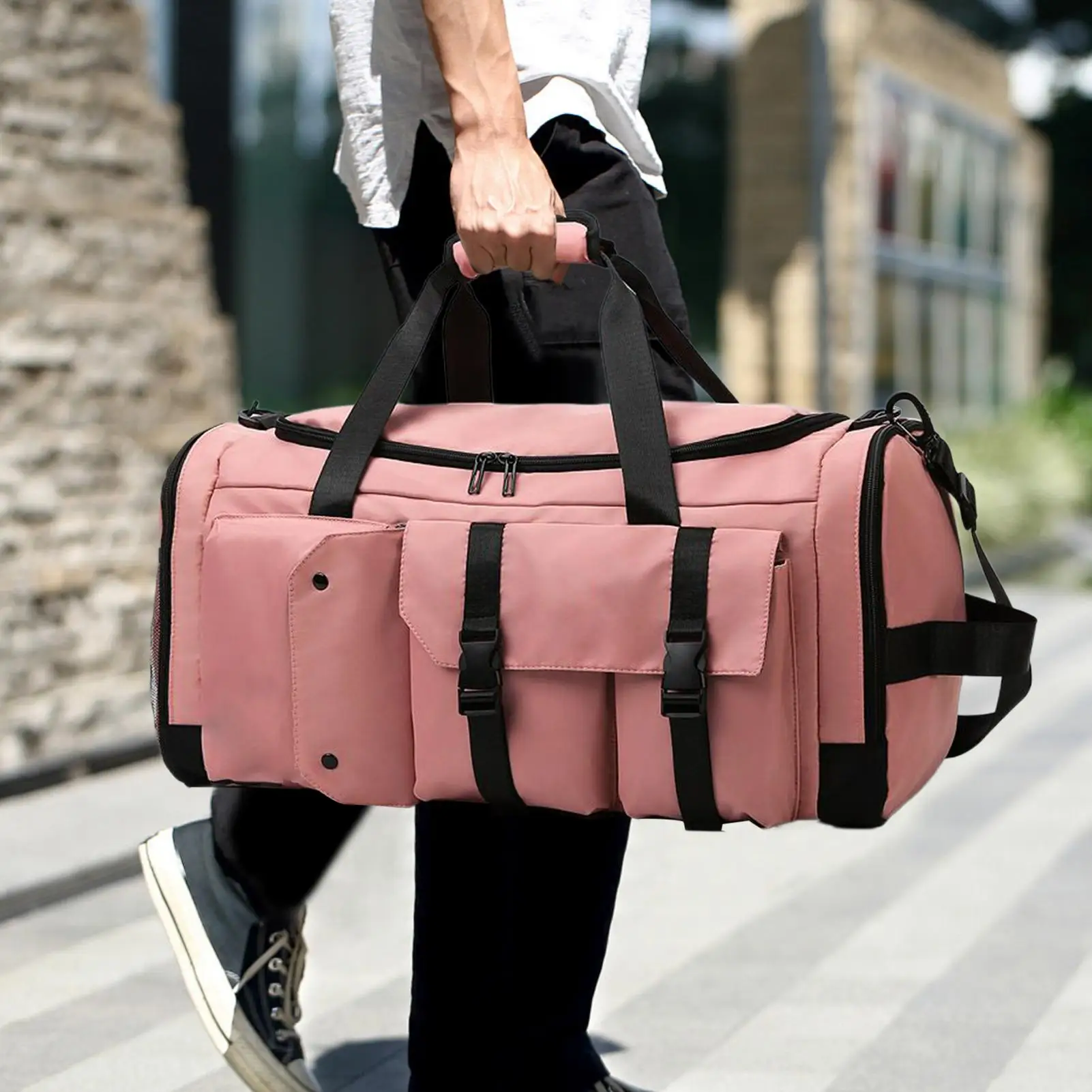 Duffle Bag For Travel Large Waterproof Travel Bag Luggage Backpack With Dry And Wet Separation For Jump Ropes Bands Sneakers