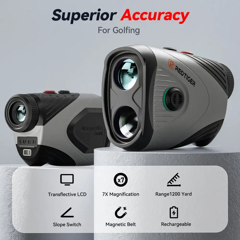 REDTIGER C001 Golf Rangefinder with Slope and Pin Lock Vibration Distance Meter with Rechargeable Battery Laser Range Finder