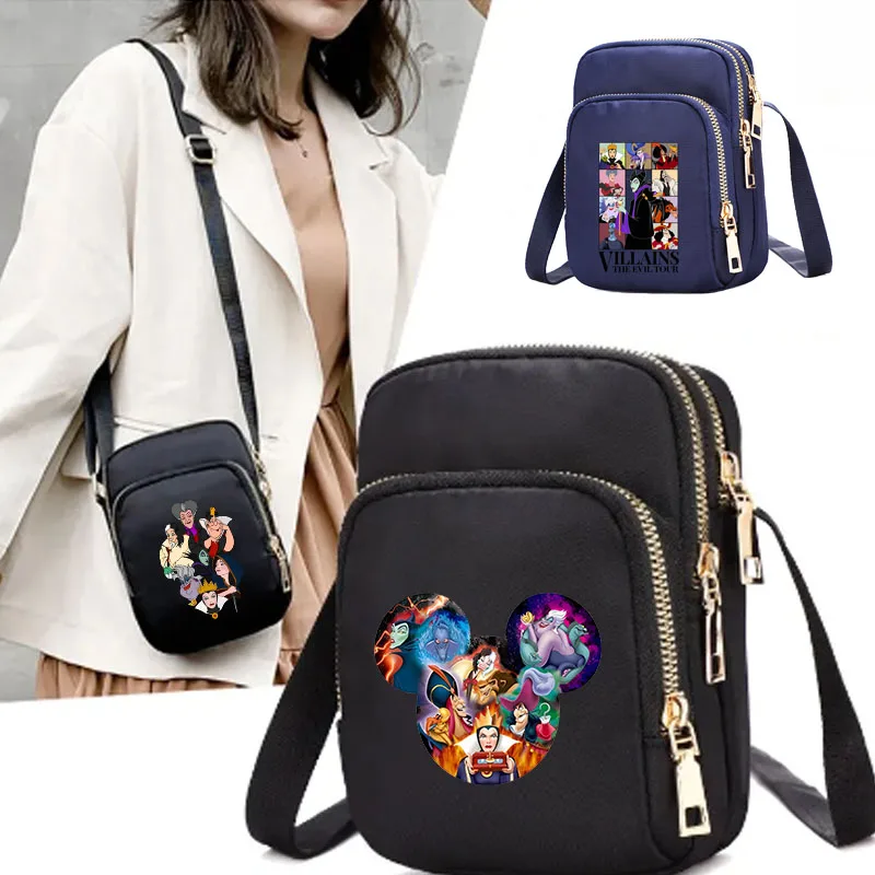 

Villain Women's Nylon Shoulder Bag Crossbody Zipper Mobile Phone Lady Female Casual Handbag Wrist Purse Womens Pouch Bags