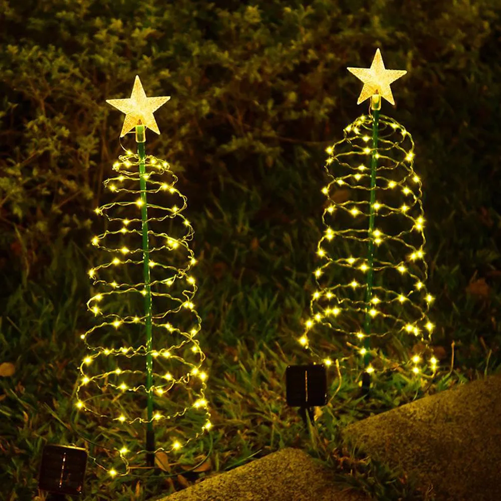 Imagem -02 - Energia Solar Artesanato Jardim ao ar Livre Impermeável Ip65 Estrela Árvore de Natal Lampholder Lanterna Led Lâmpada Decorativa