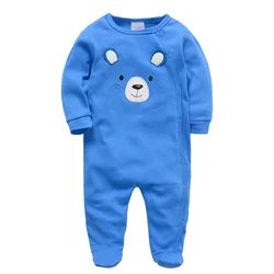 Kavkas Long Sleeve Cotton Baby Boy Rompers 0-12 Months Bear Design Newbron Baby Boys Romper Overalls Costume