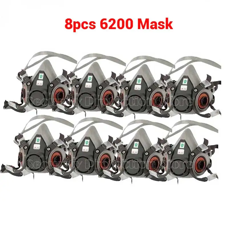 6200 Gas Mask for Spray Paint Decoration Chemical Dust Mask Body Protect Toxic Steam Filter Respirator Reusable Half Mask