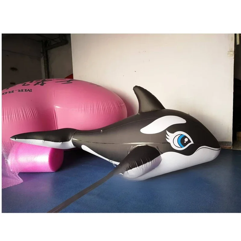 ปลาวาฬฉลามจริงยักษ์ Inflatable สัตว์ปิดผนึกแขวน Inflatable Whale พร้อมไฟ Airtight Ocean Mascot สําหรับไนท์คลับ D