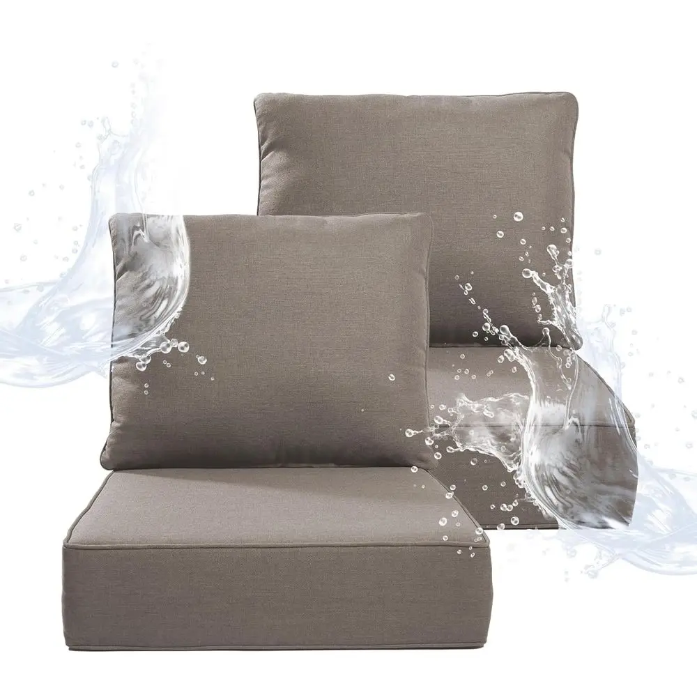 

Thick Outdoor Chair Cushions - 2 Sets, 24x24x6 Inches Waterproof Patio Furniture Cushions with Removable Covers, High-Density Fo