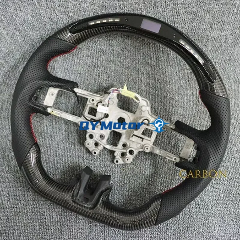 

LED Carbon Fiber Steering Wheel Perforated Leather For Ford Mustang 2015-2017 2018-2023 GT EcoBoost Shelby Sport Racing Wheel