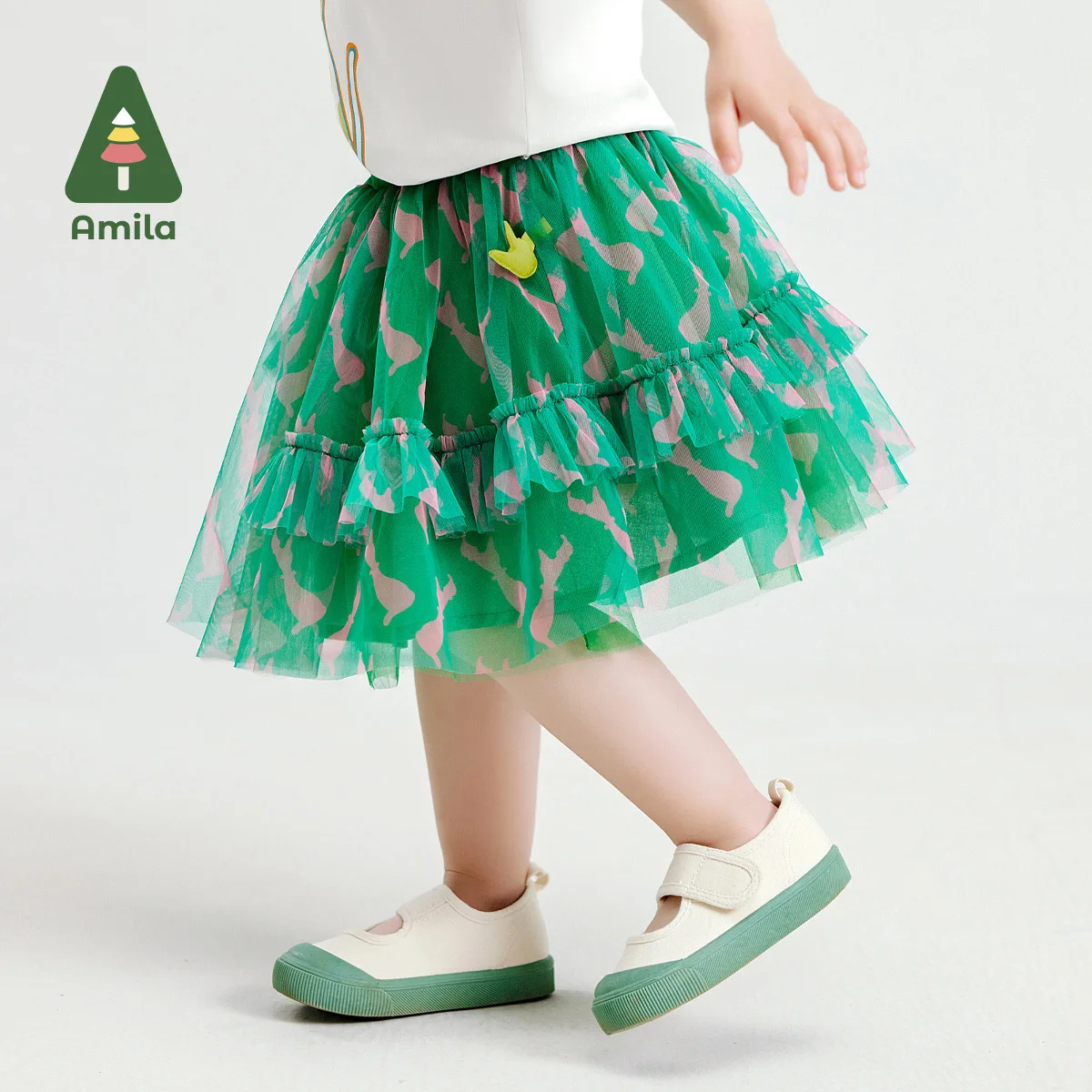 

Amila2024 Summer New Children's Gauze Skirt Girls Pengpeng Original Flowery Small Gauze Skirt Sweet All Match Boutique Skirt