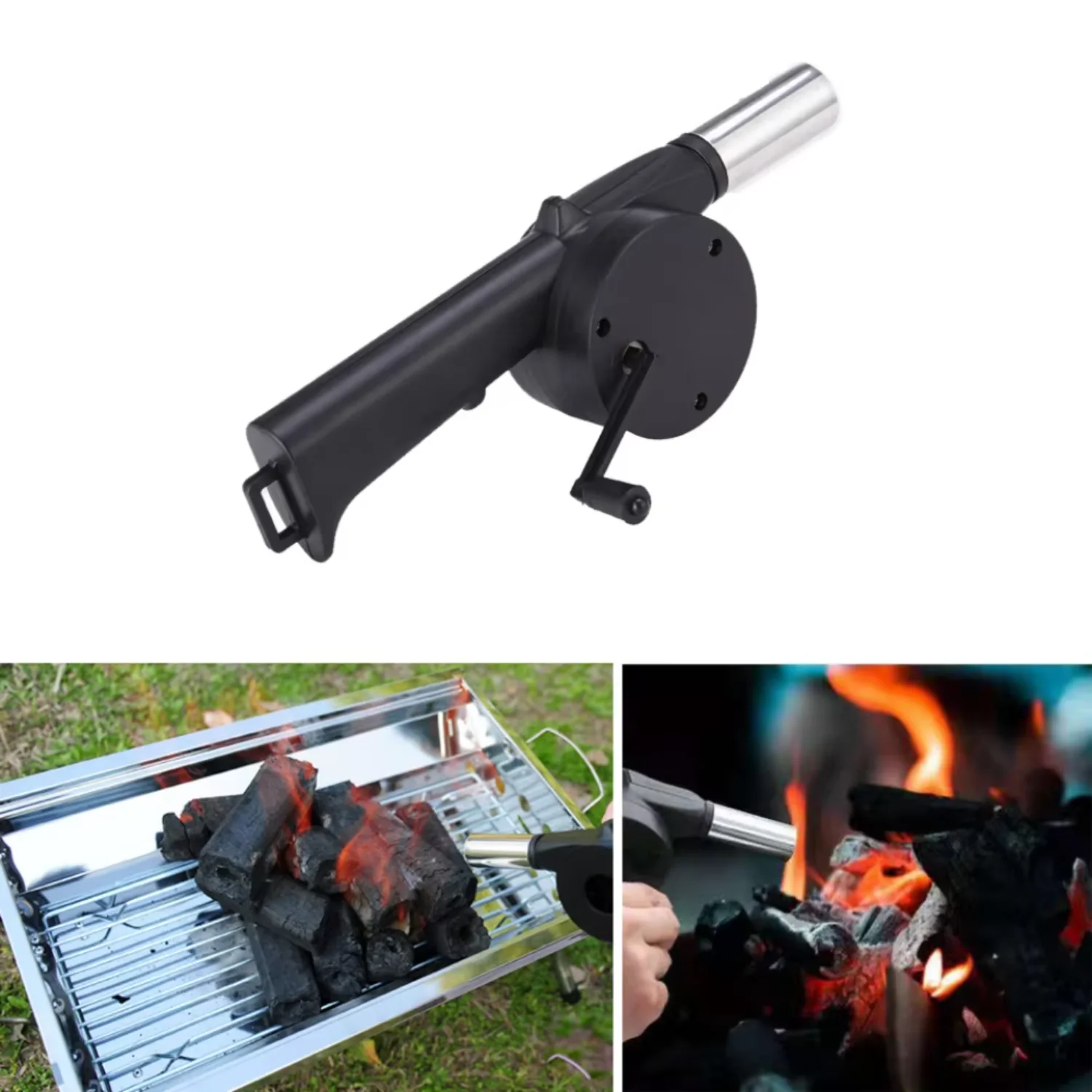 Outdoor Barbecue Fan Hand-cranked Air Blower Portable BBQ Grill Fire Bellows Tools Picnic Camping Accessories Barbeque Traeger