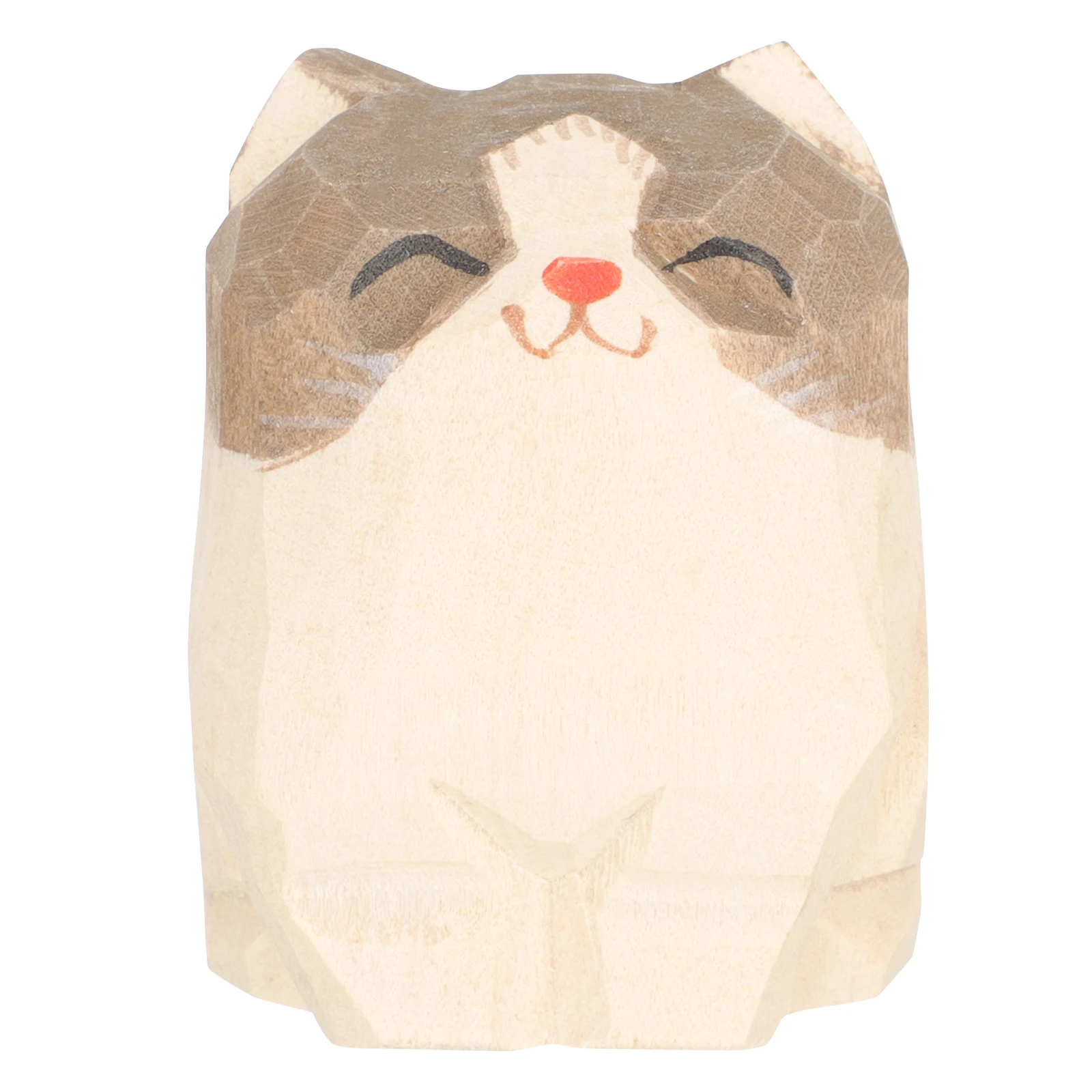 

Wooden Carved Cat Ornament Kitten Decoration For Home Office Living Room Bedroom Study Meditation Space Woodcraft Mini Statue