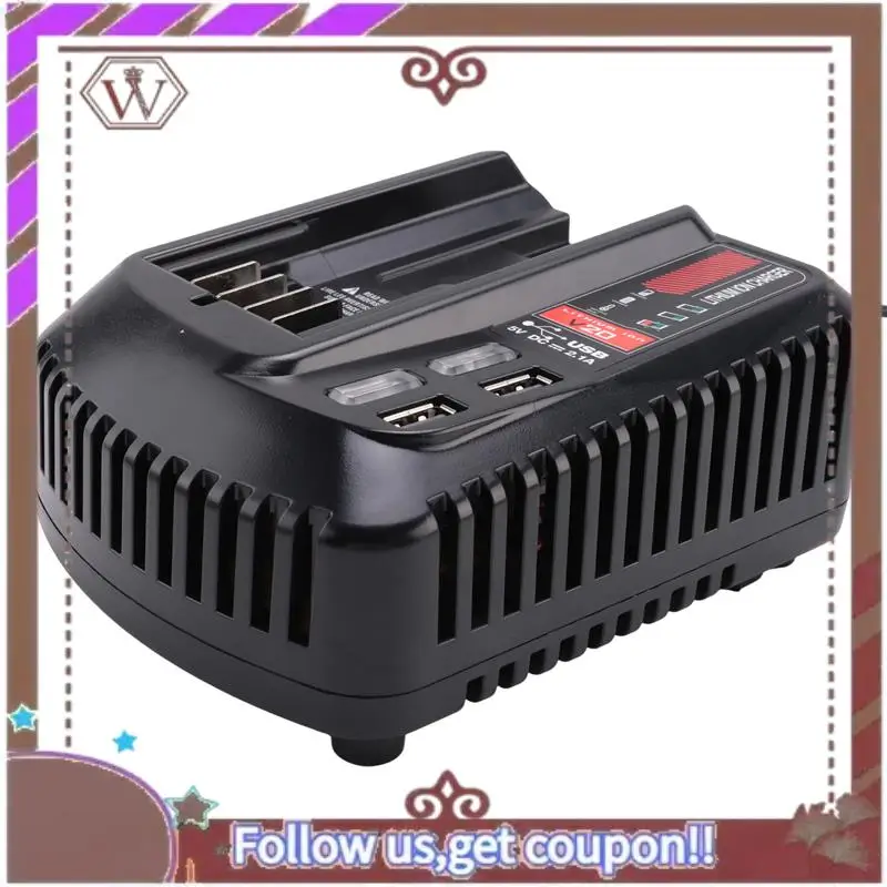 ABBG-For CRAFTSMAN 20V 2A Li- Battery Charger CMCB102 Rechargeable Power Tool Lithium Battery Charger Dual USB