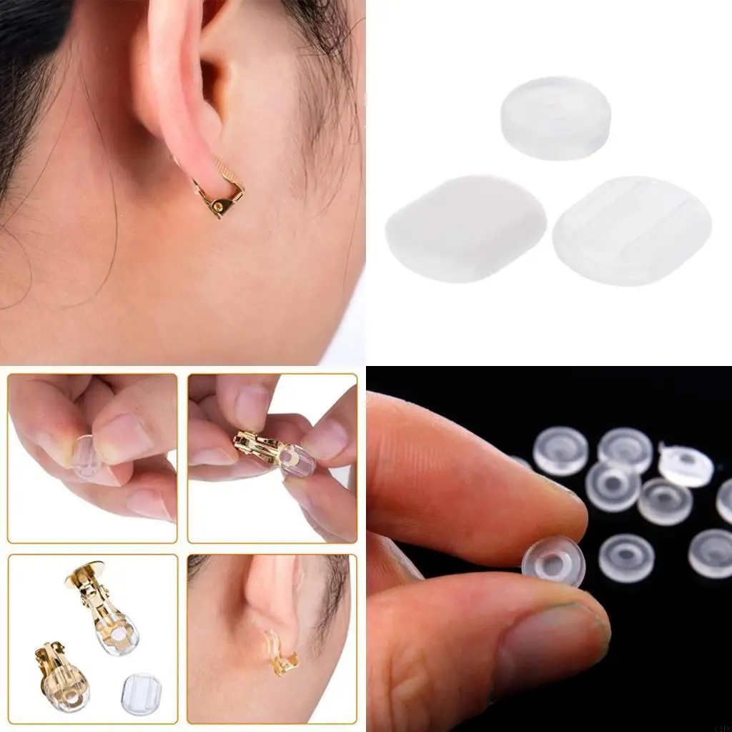 

Anti Pain Cushion 50x Transparent Silicone Earring Pads Parts