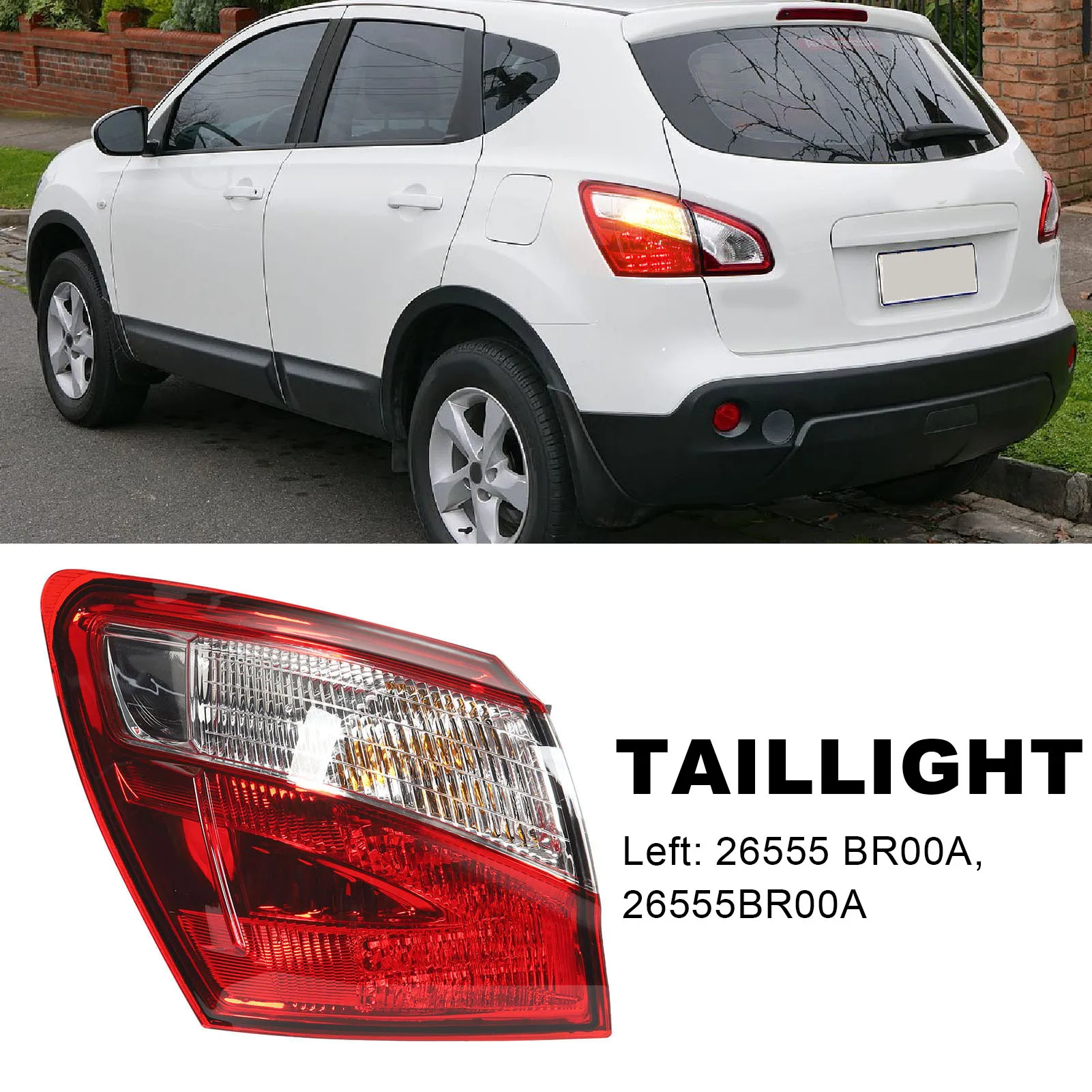 

For Nissan Qashqai 2010 2011 2012 2013 2014 1 Pc Left Outer Tail light Light Lamp With LED Bulbs Waterproof 26555 BR00A