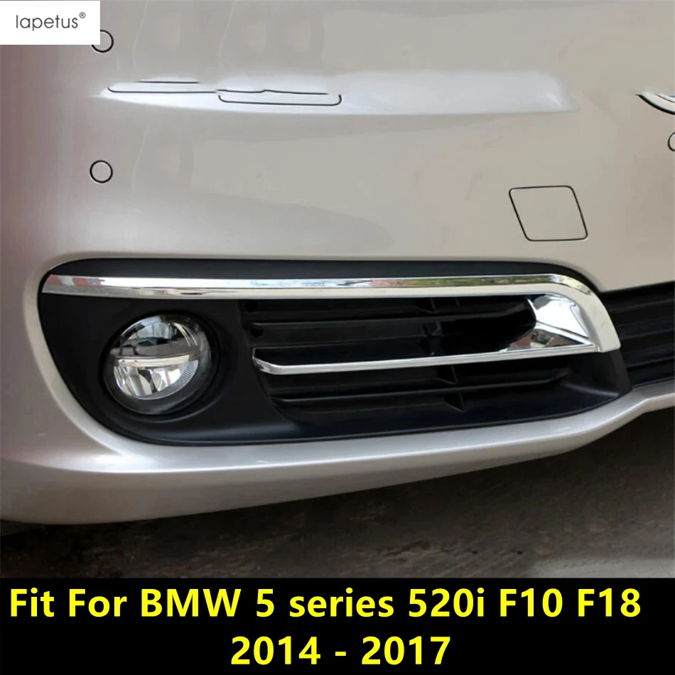 Front Fog Light Lamp Eyelid Eyebrow Strip Cover Trim For BMW 5 Series 520i F10 F18 2014 - 2017 ABS Chrome Exterior Accessories