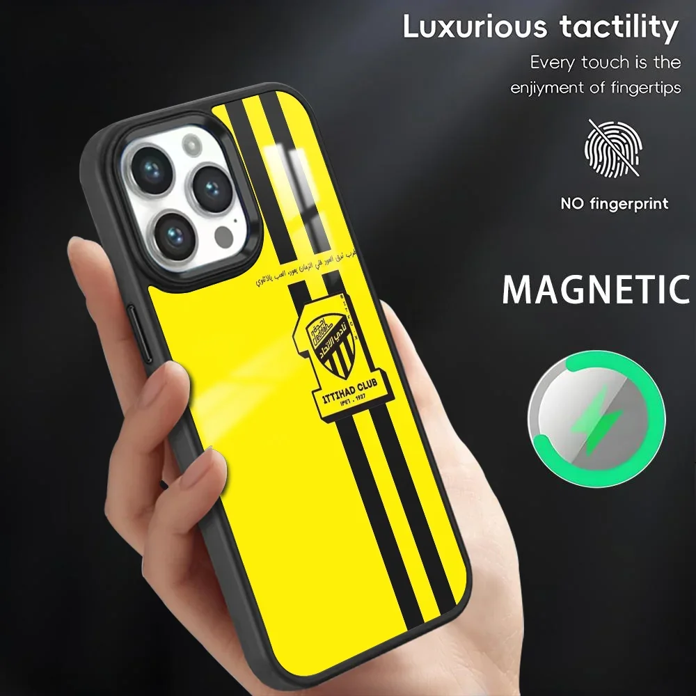 Sports-Al I-Ittihads Club Phone Case For iPhone 16 15 14 13 12 11 Pro Max Plus Mini Magnetic Magsafe Wireless Charging Cover