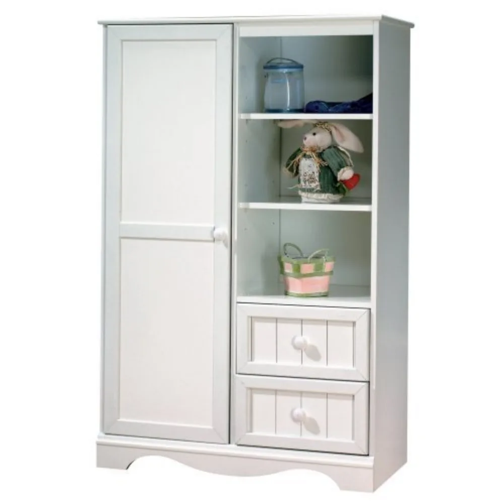 Guarda-roupa branco puro infantil, 33x18,75x48,75 polegadas