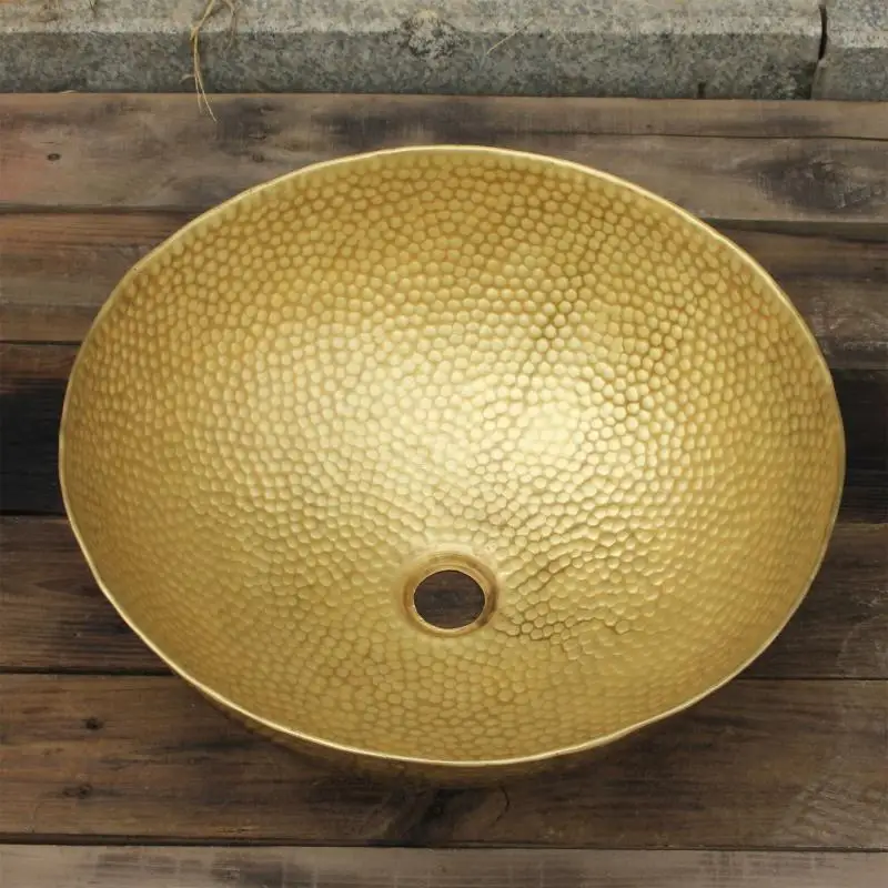 European handmade pure copper wash basin hotel retro brass table basin washbasin export antique household brass basin