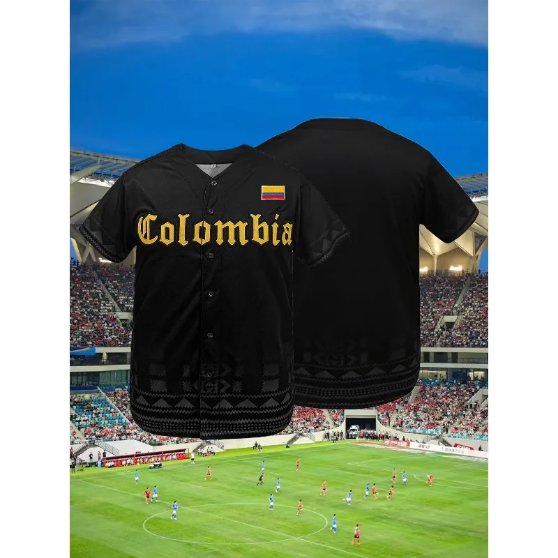 

Men's Stitched Colombia Baseball Jersey Breathable Loose Fit Athletic Shirt for Games,Practice,Parties Baseball Uniform Unisex
