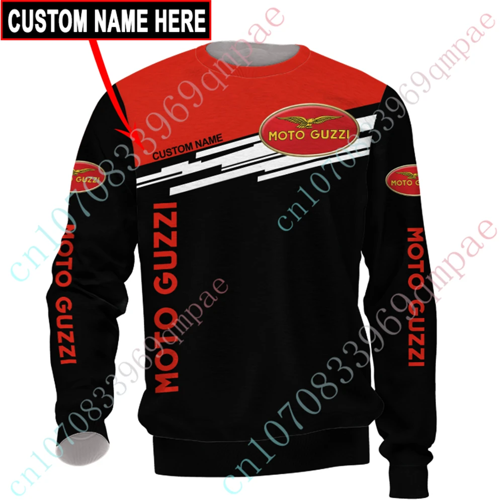 Moto Guzzi Sweatshirt Anime Oversized T-shirt Unisex Clothing 3D O Neck Long Sleeve Casual T Shirt For Men Women Custom Logo