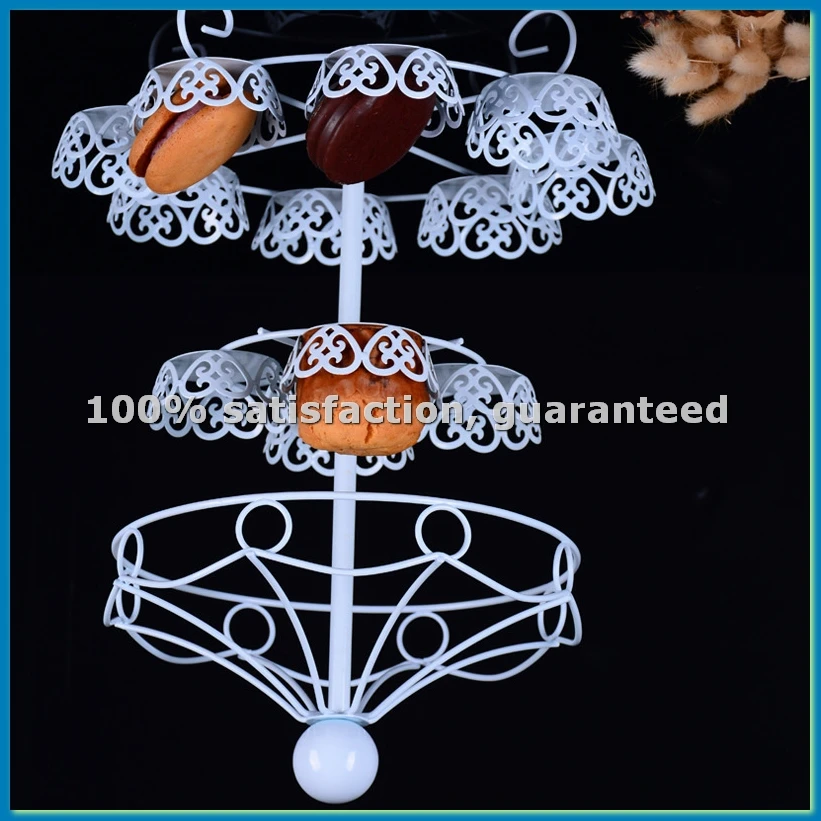 2 Layer-12 Count Carousel Cupcake Stand Holder Display Wedding Cake Cup Display Stand-ABLM