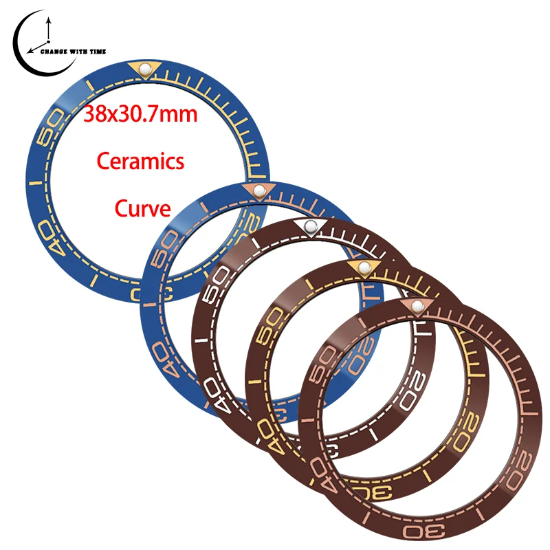 

38x30.7mm Ceramic Curve Watch Bezel Insert Fit For Seiko SKX007 SKX009 NH35 NH36 Movement Case Men's Watch Case Bezel Insert