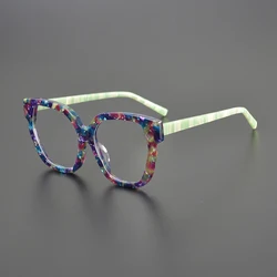Niche literary cat-eye square glasses frame round face personality tide match multicolor full frame optical prescription glasses