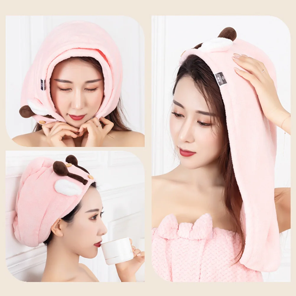 

Coral Fleece Hair Dry Wrap Drying Head Towel Towel Quick Drying Bathing Absorbent Towels Dry Hair Hat Set Women Gift