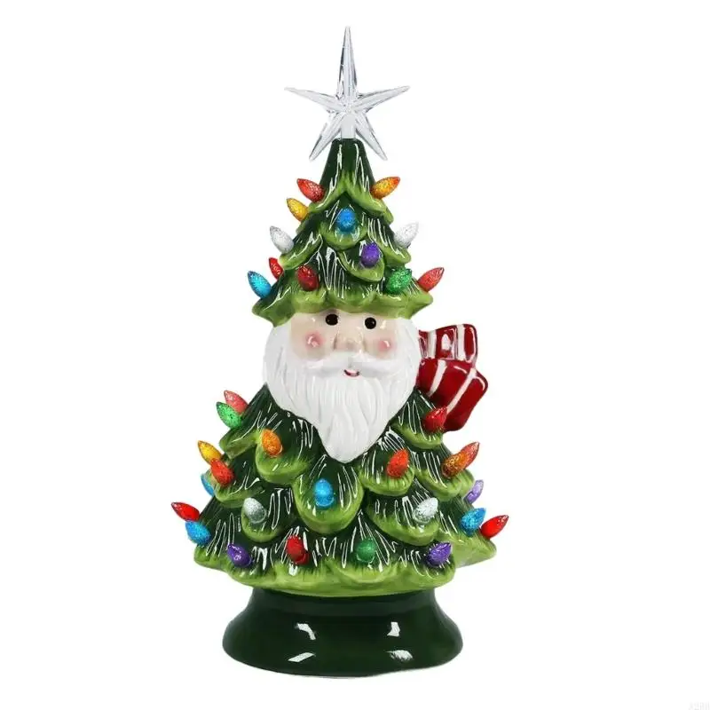 Resin Christmas Decoration Santa With Energy Efficient LED Lighting A2BB