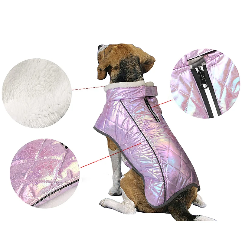 Ropa reflectante impermeable para perros, trajes de invierno para perros, fiesta de Navidad, abrigo de esquí cálido a prueba de viento para exteriores, Bulldog Francés y Labrador