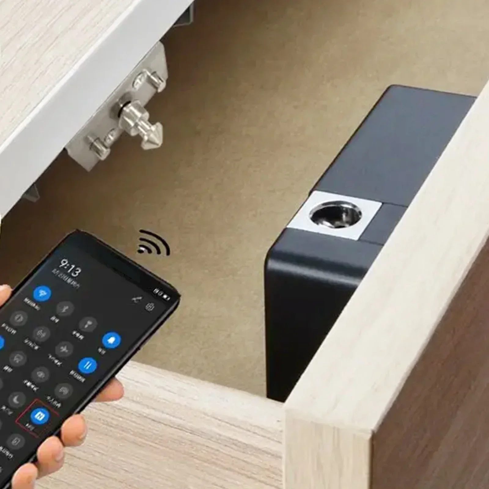 Invisible Electronic Lock for Cabinet and Furniture Drawer Keyless Smart Wood Door Lock with IC Card NFC Unlocking