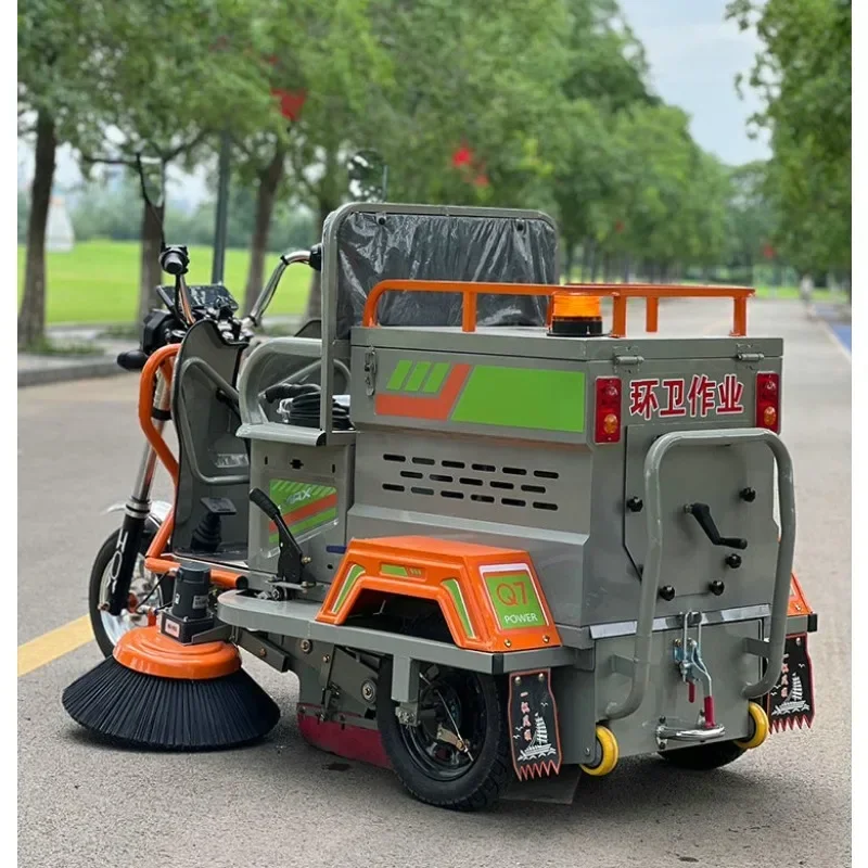 New energy municipal community property factory road cleaning small driving electric three-wheel sweeper