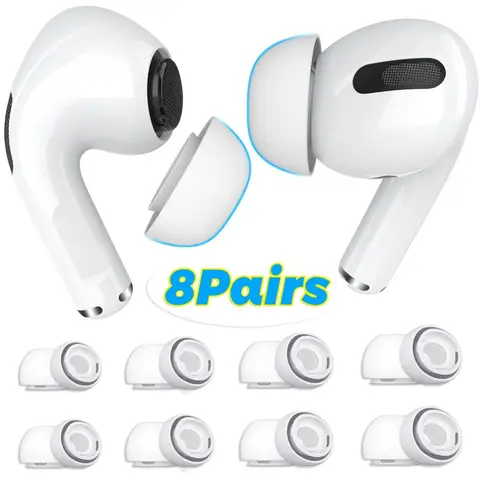 Airpods Pro 1/2용 부드러운 실리콘 이어 팁 Apple Air Pods Pro용 소음 감소 구멍 이어 패드가 있는 보호용 이어버드 커버