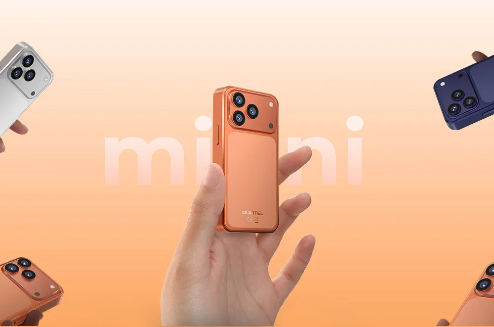 OUKITEL C17 mini Mini Smartphone, Up to 12GB RAM (3+9) + 32GB ROM, Ultra Compact Pocket Small Phone, 4" Mini Display, 2300mAh Battery, Gemini AI, Unlocked Android Mobile Phone