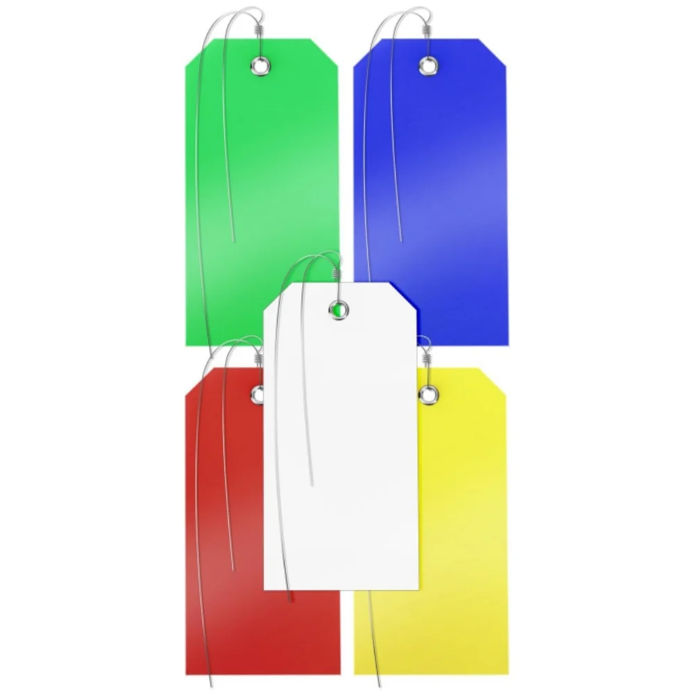 10pcs Plastic Hanging Tags Tear Resistant Iron Wire Blank Label Tags Long-Lasting Identification Tags For Shelf