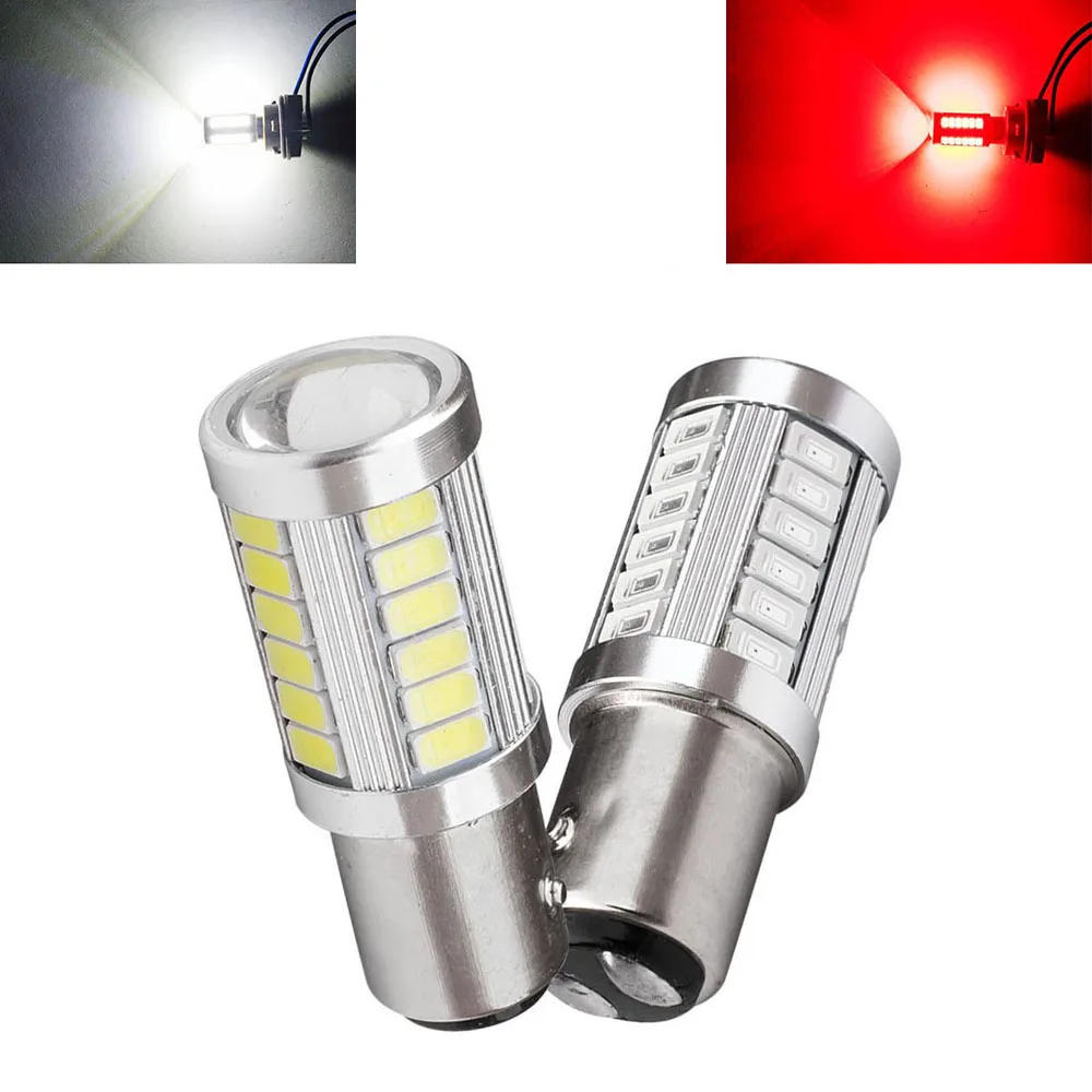 Auto 1157 BAY15D P21/5W BAZ15D P21/4W BAW15D PR21/5W 5630 5730 33SMD 12V Car LED Tail Bulb Turn Brake Stop light DRL signal lamp