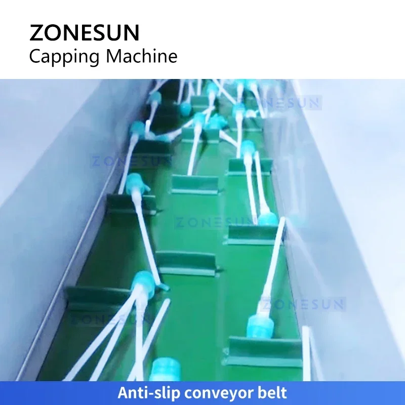 Zonesun-máquina taponadora automática de botellas con bomba de alta velocidad, máquina taponadora rotativa de tornillo, taponadora Servo ZS-BCM8