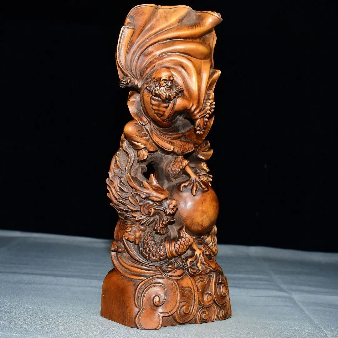 Dragon subduing flying Bodhidharma Patriarch Statue Figurine Desktop Ornaments Home Decoration Crafts Tea Pet Decor