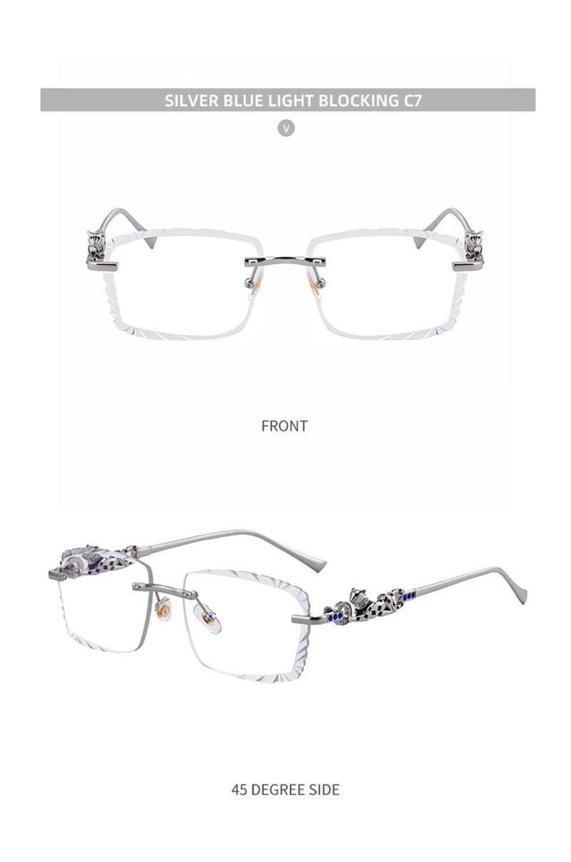 Mimiyou Quadratische randlose Sonnenbrille für Herren, hochwertige Outdoor-Brille für Damen, Grace Fashion-Brille, Marke UV400, Sonnenbrille – Detail 24