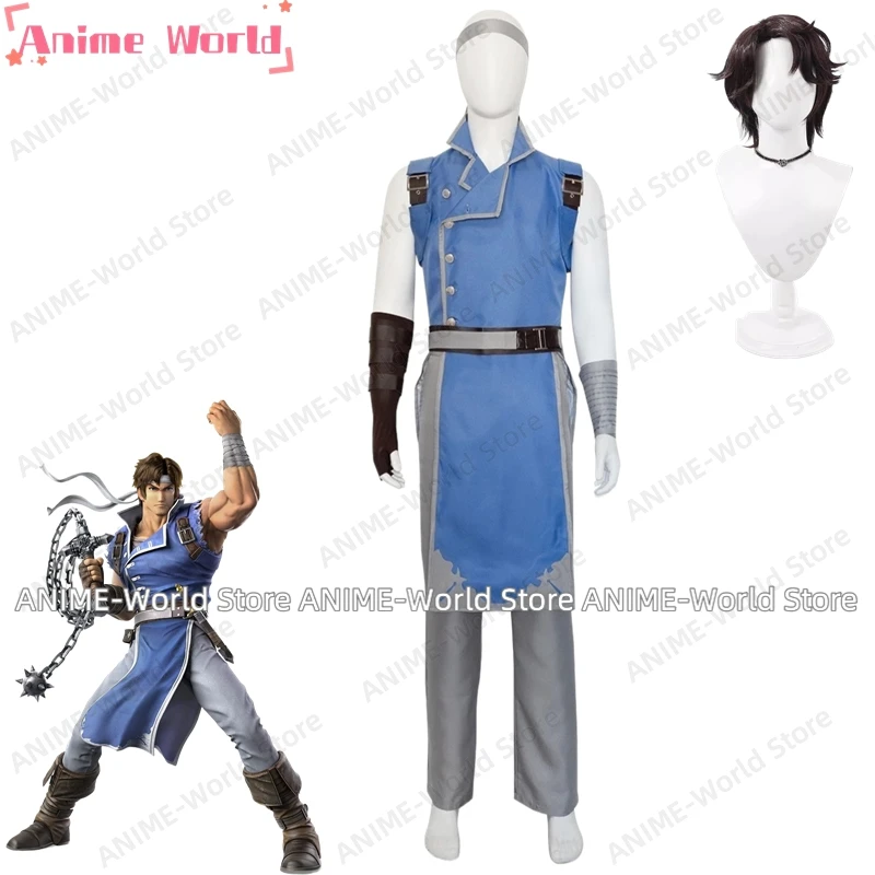 

《Custom Size》Anime Game Castlevania Super Smash Bros. Richter Belmont Cosplay Costume Halloween Wig Party Adult