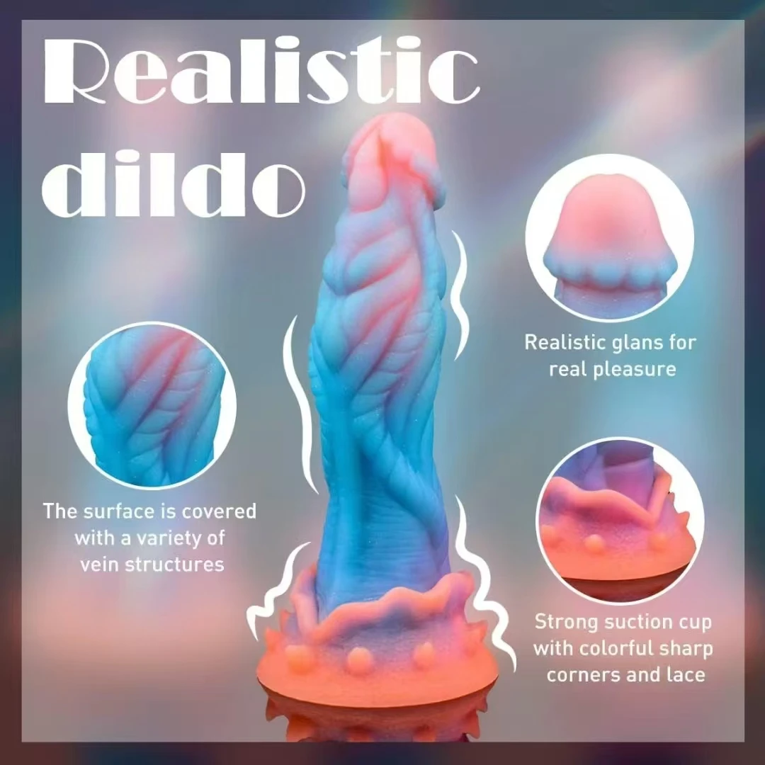 Factory Sales Luminous Dildo Adult Sex Toys For Woman Men Monster Dildo Glow in Dark Big Dick Realistic Penis Dildos Anal Toys