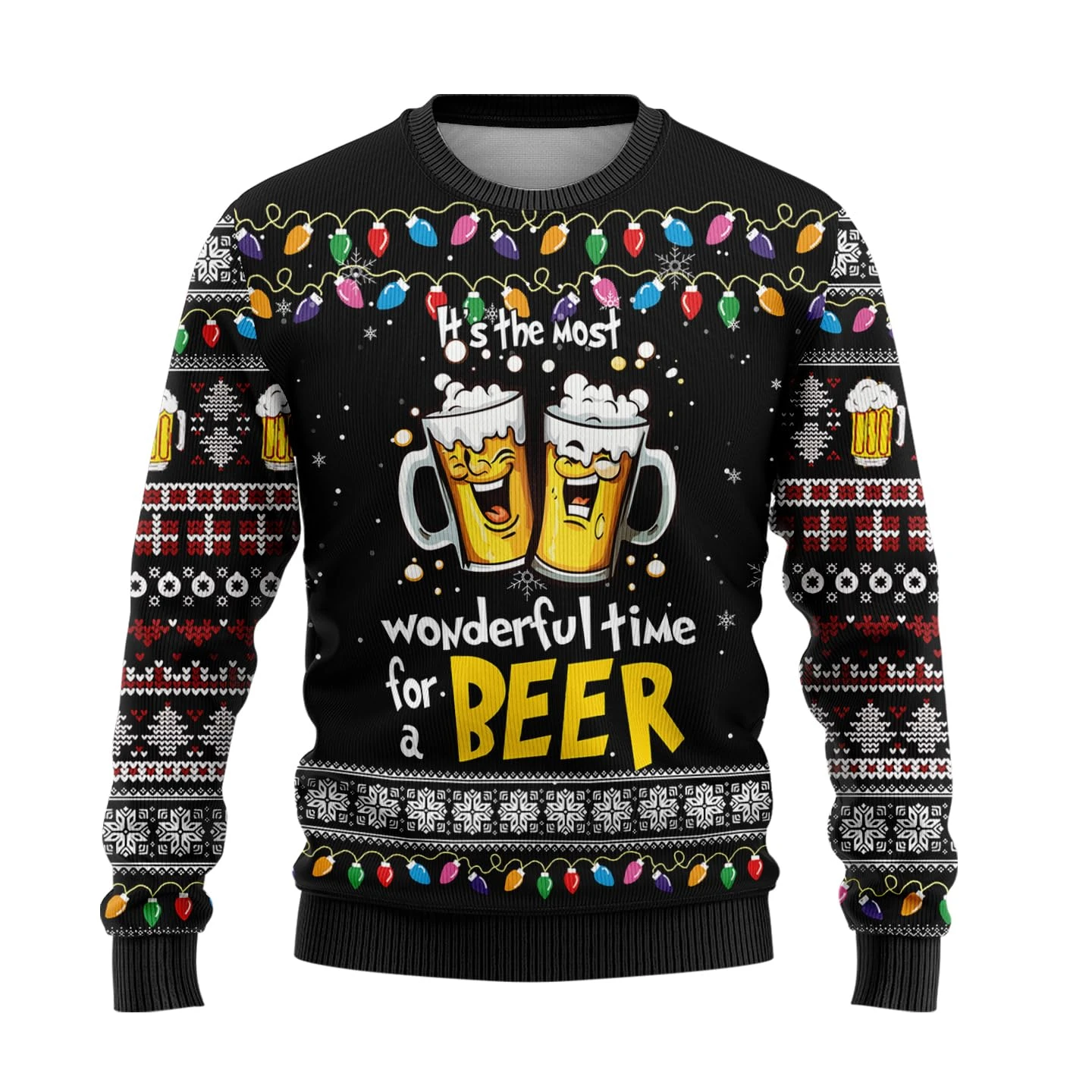 Divertente birra Babbo Natale grafico brutto maglione di Natale 2026 Beer Party maglioni unisex felpa felice regalo di capodanno pullover