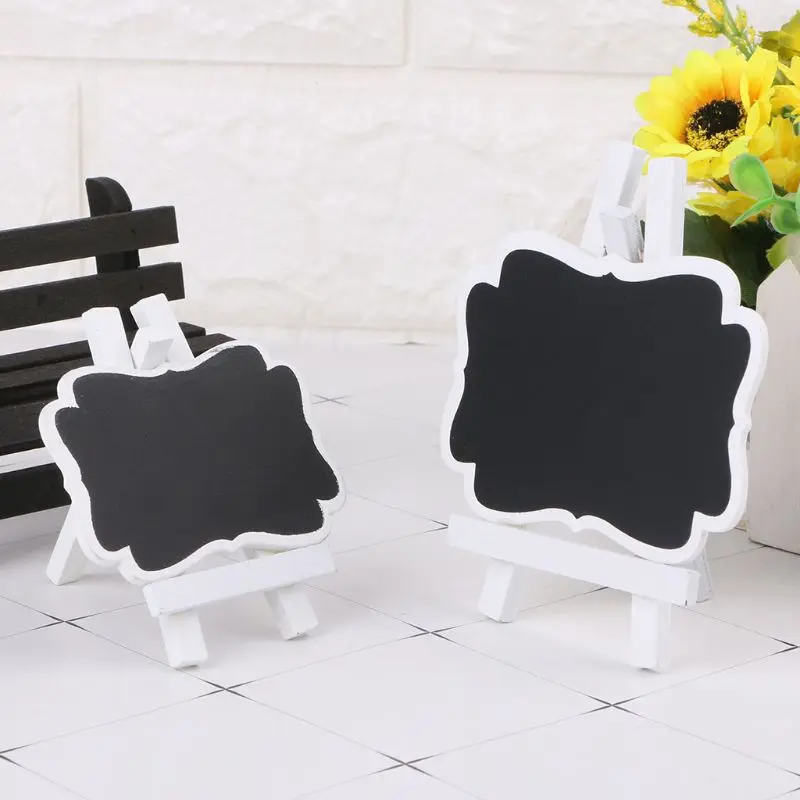 Y1UB Mini Wooden Chalkboard Blackboard Frame Message Table Number Wedding Party Decor