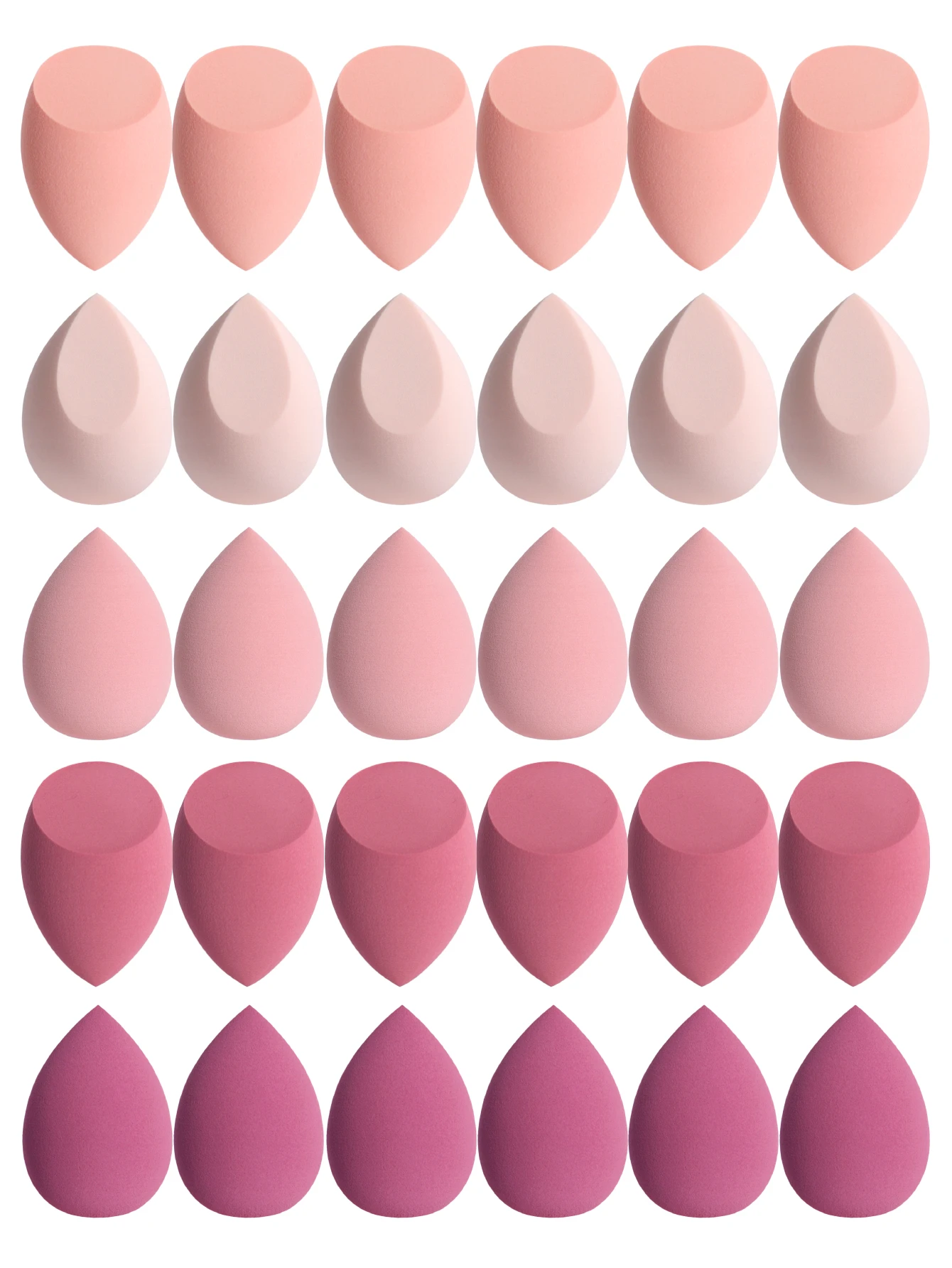 30 Beauty Eggs (Makeup Sponges) Foundation Make-Up Mixed Beauty Sponge, Liquid, Cream and Powder Without Blemish, Multi-Color C