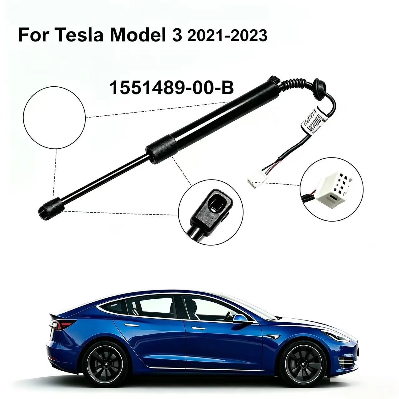 For Tesla Model 3 2021-2023 Electric Power Lift Support Strut 1551489-00-B 1551488 Rear Trunk Shock Absorber Replacement