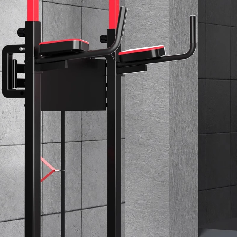 Pull Up Bar Station, Multi-Function Adjustable Height Foldable Dip Station, Heavy Duty Strength Training Fitness Equipment