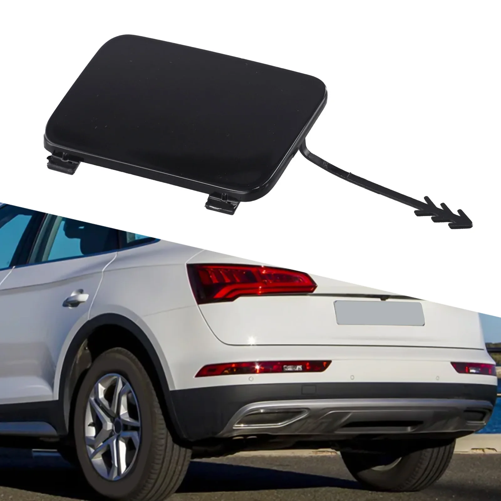 Abschleppösenabdeckung für hintere Stoßstange für Q5 2008 2017, Ersatz-Abschlepphaken-Abdeckung, Teilnummern 8R0807449, 8R0807450
