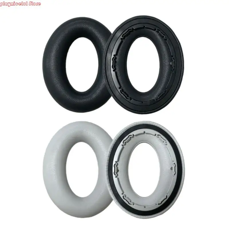 e8ba 1 زوج من وسادة الأذن الجلدية البديلة للسماعات اللاسلكية غطاء الأذن وسادة الأذن