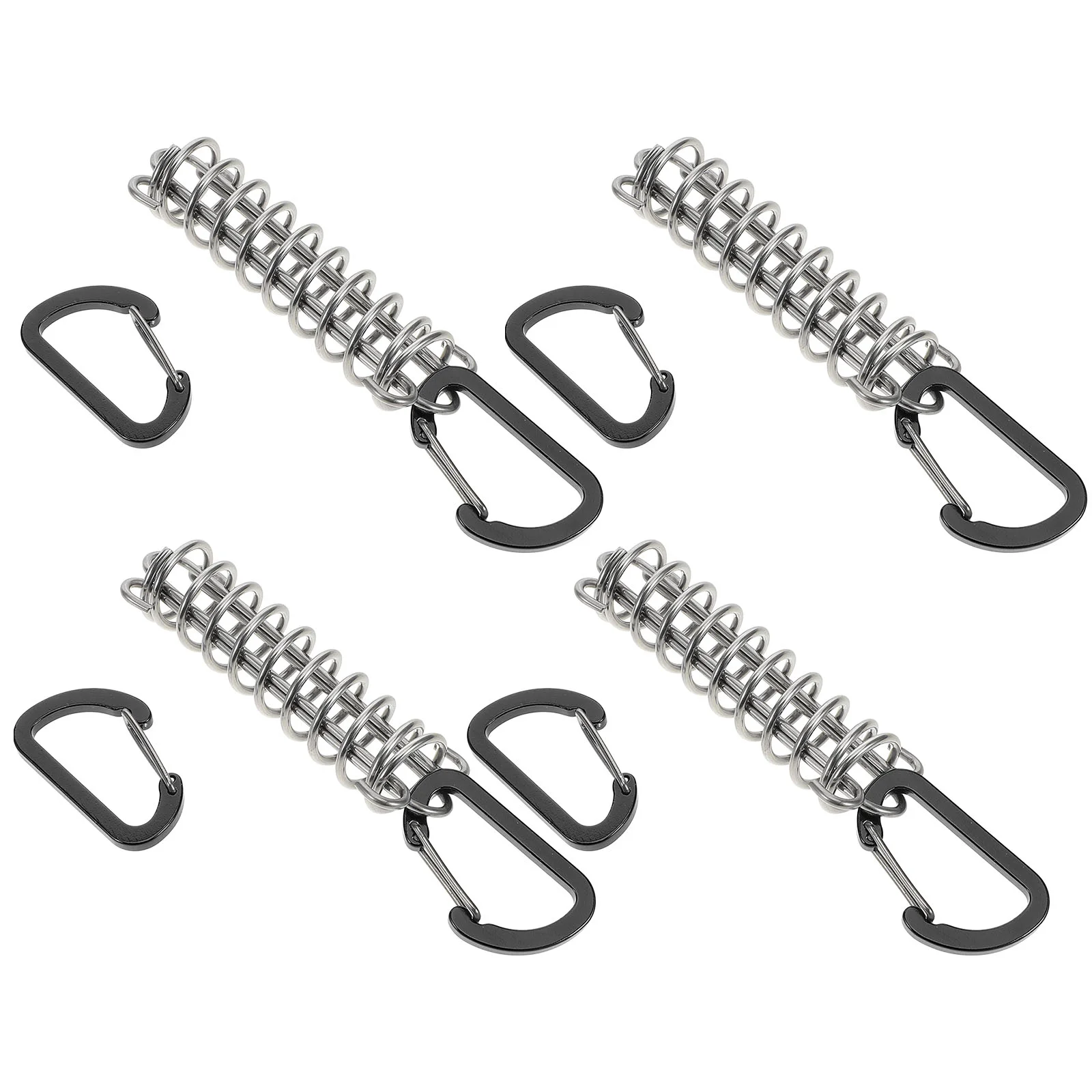 

4 Pcs Tent Spring Buckle Tension Rope Tightener Carabiner Hiking Convenient Tensioners Hook Multi-function Mini Shock Absorbing