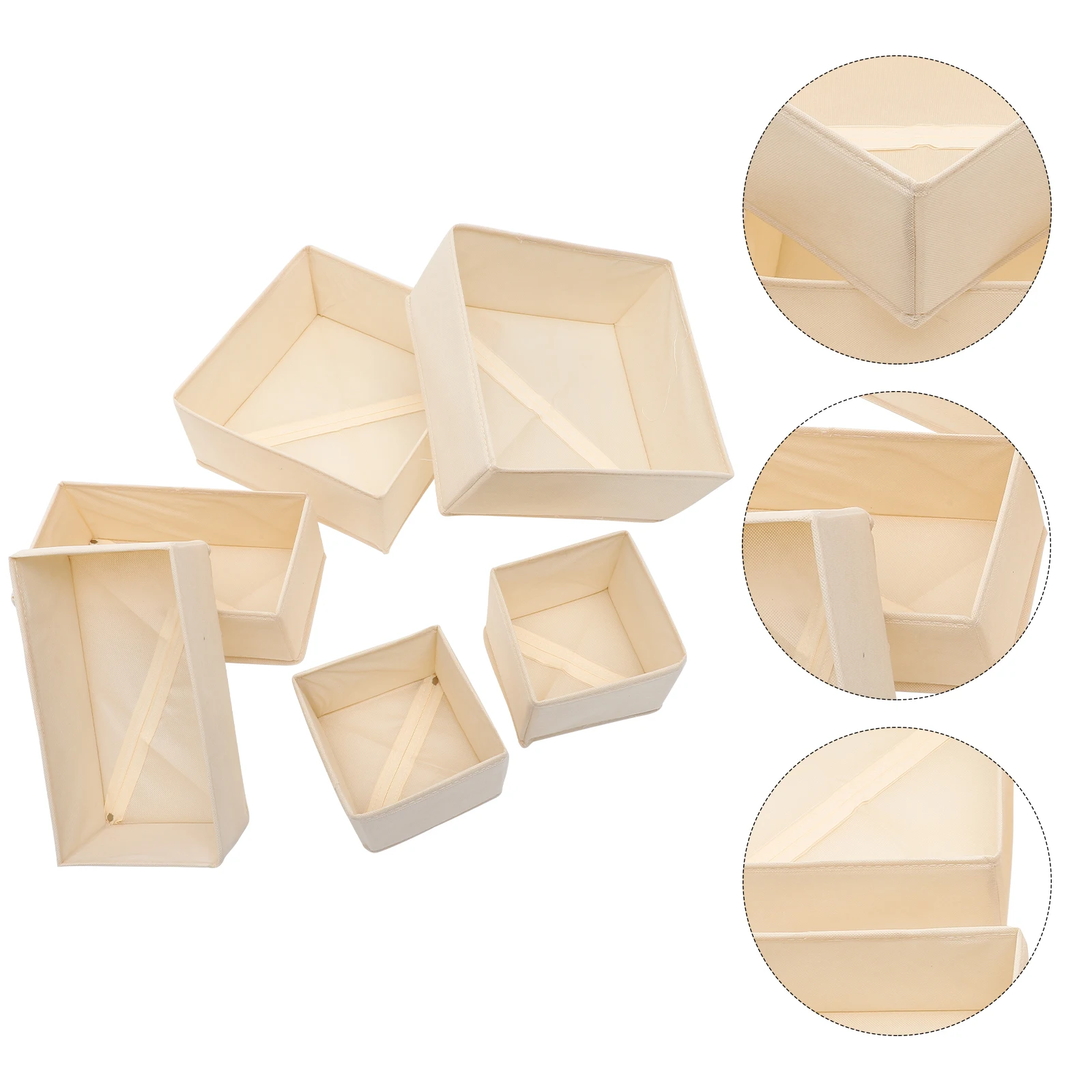 

6pcs Underwear Storage Box Bra Sock Organizer Clothes Container Drawer Wardrobe Household Foldable Closet Bedroom