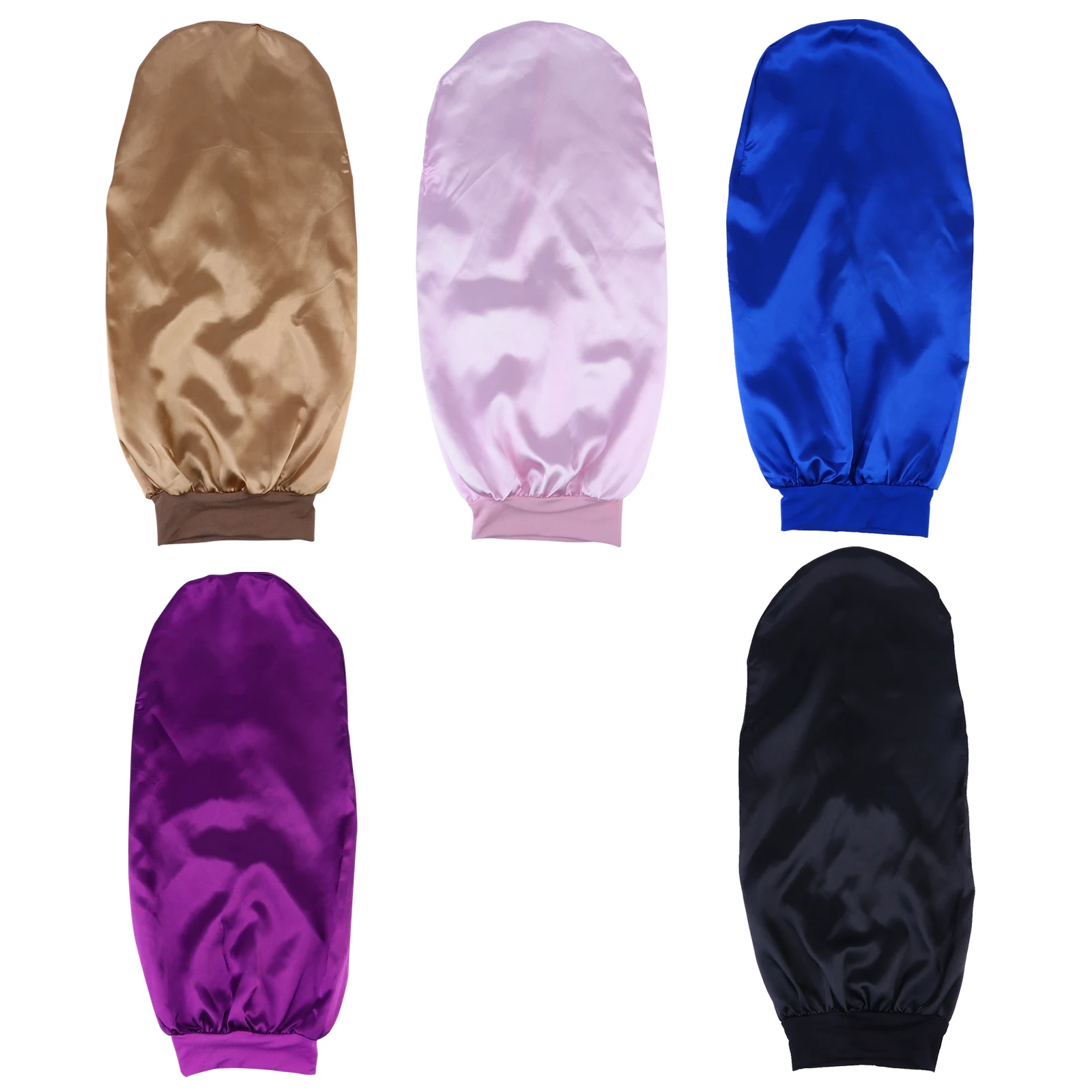 

5Pcs Satin Sleeping Cap High Elasticity Women Sleep Hat Hair Protection Foam Bonnet Ideal for Adults Lightweight