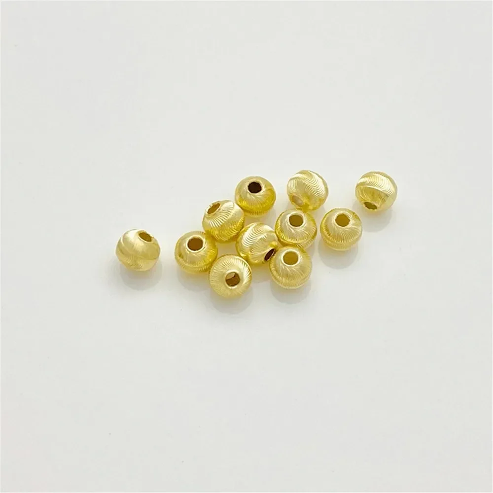 Fiore in oro 14 carati a grana fine Flash Cat Eye Perline Perline sfuse Fatte a mano Bracciale fai da te Collana Accessori materiali per gioielli