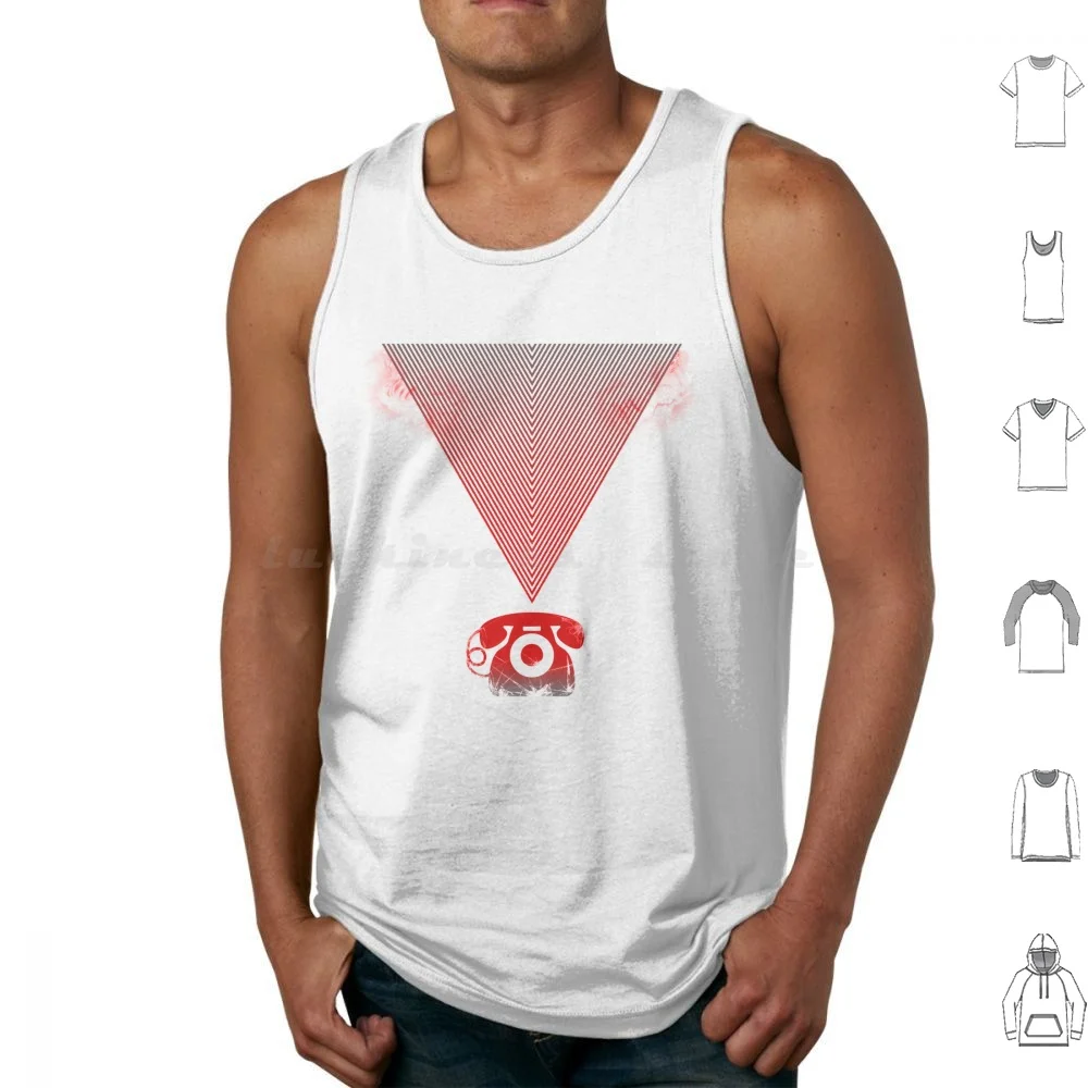 The Red Phone Tank Tops Print Cotton Control Phone Red Jesse Faden Videogame Geometric Nerd Videogames Ps4 Hiss Alan Wake